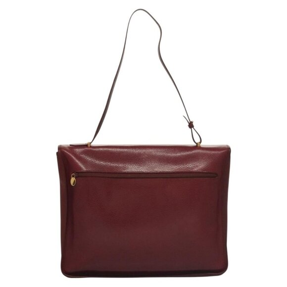 CARTIER Briefcase Leather Bordeaux Gold Auth - Picture 3 of 16